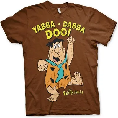 Buy The Flintstones Yabba-Dabba-Doo T-Shirt Brown • 14.51£