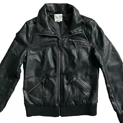 Buy Urban Outfitters Moto Bomber Jacket W’s M Black Faux Vegan Leather Boho Goth • 25.36£