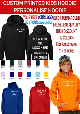 Buy Personalised Custom Printed Kids Hoodie Children Hooded Sweatshirt UC503 TOP • 11.99£