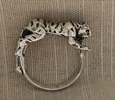 Buy Sterling Silver Wild Cat Hugging Finger Ring Cougar Mountain Lion Panther Size 9 • 34.70£