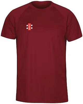 Buy Gray Nicolls Unisex Matrix Polyester Maroon T-Shirt Rrp £22.99 - Free P&P • 12£