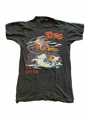 Buy Vintage 1983 Dio Shirt Holy Diver Tour Rock Band T Shirt Original USA Size L • 189.44£