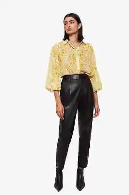 Buy Anine Bing Women's Size Medium Caleb Button Up Silk Shirt Top In Mixed Leo • 78.18£