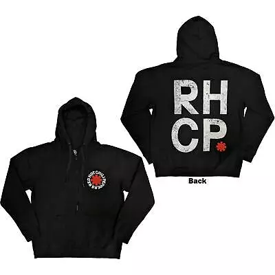 Buy Red Hot Chili Peppers Unisex Zipped Hoodie: Red Asterisk (Back Print) OFFICIAL N • 45.72£