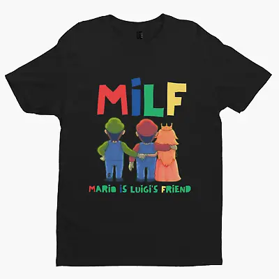Buy Milf Mario T-Shirt - Funny Film TV Retro Cartoon Movie Comedy Action • 8.39£