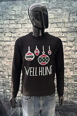 Buy BNWT Mens Christmas Jumper 'Well Hung' From Boohoo Size Small Funny Rude • 13.99£