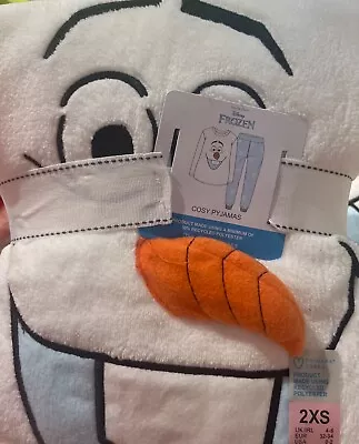 Buy Disney Frozen Olaf Snowman Fleece Tartan Pyjama Set UK Sizes 4-20 2XS-XL • 22.99£
