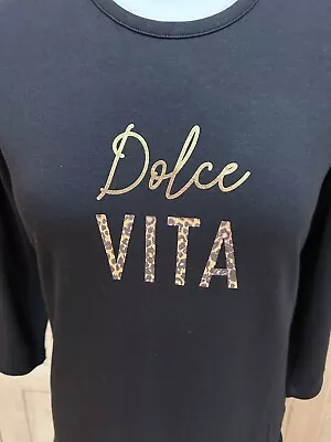 Buy Ruth Langsford 3/4 Sleeve Dolce Vita Scoop Neck Top  - Black - Size XS • 26£