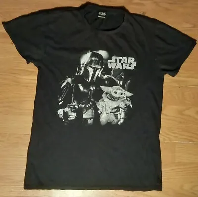 Buy The Mandalorian Black And White T-Shirt For Adults, Star Wars Size Small 34chest • 5.50£