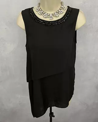 Buy LOST Society Top Embroidery Black Party Evening Cocktail Special Occasion UK 8 • 8.95£