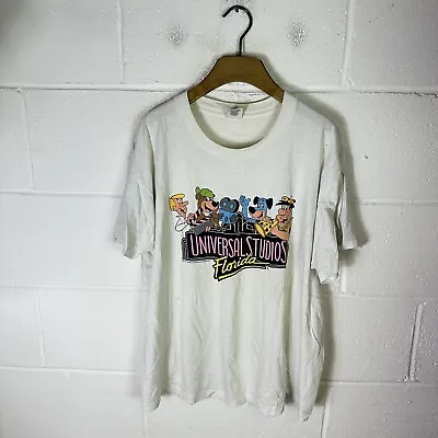 Buy Vintage Universal Studios Shirt Mens Extra Large White Hanna Barbera 90s Yogi • 33.95£