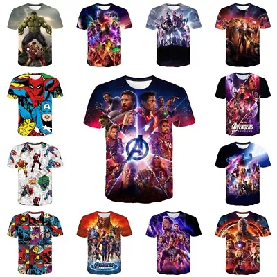 Buy Unisex 3D Marvel Avengers Superhero Casual Short Sleeve T-Shirt Pullover Tee Top • 9.59£
