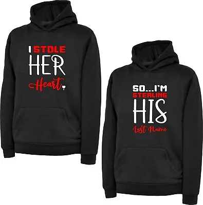 Buy Valentines Day Couple Matching Pack Hoodie I Stole Her Heart Unisex Gift Top • 20.99£