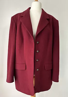 Buy Vintage House Of Fraser Jacket Cashmere Wool Blend Red Shoulder Pads Size 22 • 34.99£