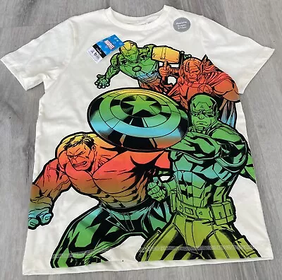 Buy George Marvel Rainbow Superhero Short Pyjamas 8-9 Years T-shirt Iron Man Bnwt • 9.50£