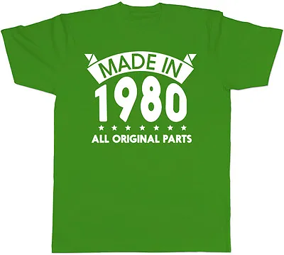 Buy Made In 1980 All Original Parts Birthday Mens Short Sleeve T-Shirt • 8.99£