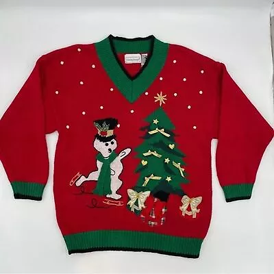 Buy Vintage Christmas Sweater Ugly Xmas Snowman Tacky Holiday Festive Funny Women • 36.94£