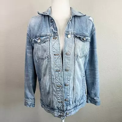 Buy Madewell Oversized Jean Jacket Women's S Junction Light Wash Distressed Cotton • 52.10£