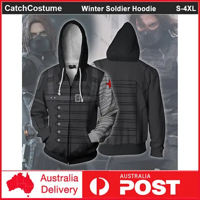 Buy Avengers Winter Soldier Bucky Barnes Hoodie Sweatshirt Cosplay Jacket Coat • 23.06£