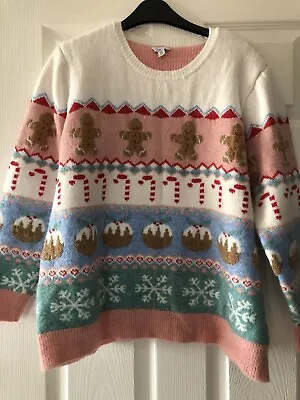 Buy Ladies M&Co Size 22 Colourful Christmas Jumpers New • 22£