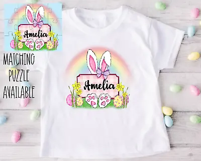 Buy Easter T Shirt Personalised Egg Hunt Gift Personalised Puzzle Kids 1-8+ Years • 4.99£