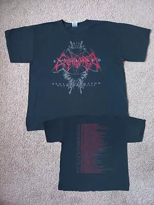 Buy Vintage Enthroned 2010 Tour T-Shirt - Size XL - Heavy Black Metal - Marduk Taake • 14.99£