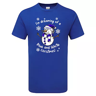 Buy Cardiff Blue & White Christmas Tshirt Mens & Womens Fanmade Merchandise City • 15.95£