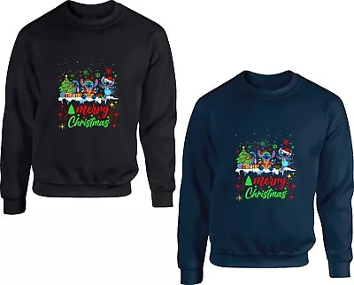 Buy Merry Christmas Festive Jumper Lilo & Stitch Cartoon Lovers Xmas Unisex Gift Top • 17.99£