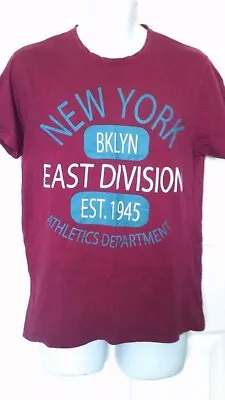 Buy Exodus, Cherry Red  N Y East Division  Crew Neck Short Sleeved T-Shirt Size Med • 3.30£