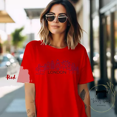 Buy Women's Cotton Tshirts|London Skyline T-shirt |Adult Souvenir |London Bridge • 8.99£
