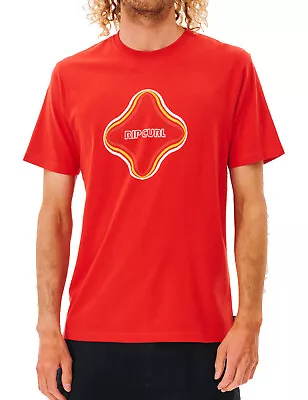 Buy Rip Curl Surf Revival Vibrations Short Sleeve T-Shirt In Blood • 26£