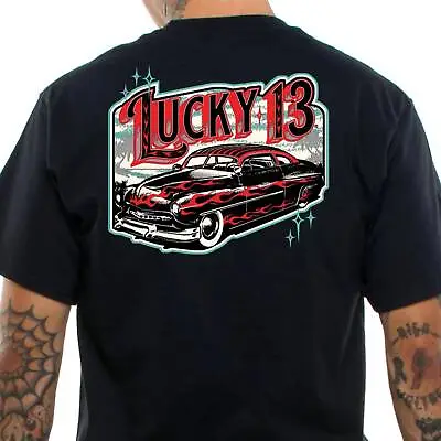 Buy Lucky 13 Men's T-Shirt Coastal Cruise Kustom Kulture Rockabilly Gothic Retro Car • 29.07£