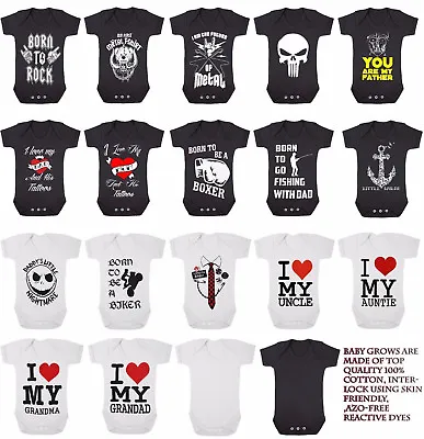 Buy UNISEX BABY GROWS/Rock/Metal/Skull/Tattoo/Funny/Toddler/Newborn/Gift/Bodysuit • 9.99£