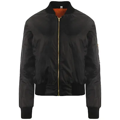 Buy Ma 1 Bomber Jacket Ladies Classic Zip Up Vintage Coat Women Padded Biker Jackets • 11.99£