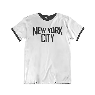 Buy New York CITY Lennon Mens ORGANIC Cotton Ringer TShirt Birthday Gift Retro Style • 10.99£