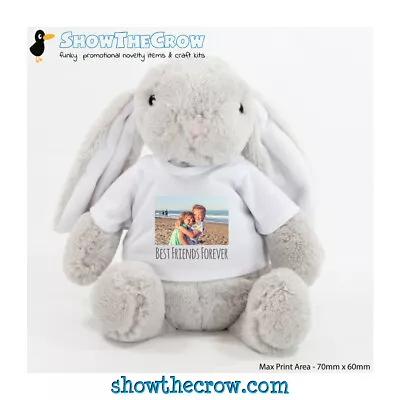 Buy  30cm Flopsy Bunny  With Personalised Photo & Text On T-Shirt Soft Toy Bunny ... • 12.99£