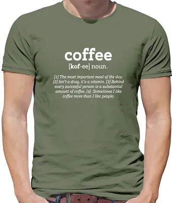 Buy Funny Definition Coffee - Mens T-Shirt - Latte Espresso Cafe Caffeine • 13.95£