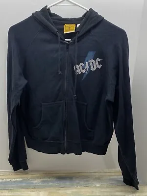 Buy AC/DC Zip Up Hoodie Rockware L Women VTG “For Those About To Rock” • 12.22£