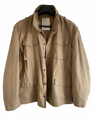 Buy Vintage Army Surplus Military Field Coat Trench Parka Jacket XL Sand Beige VGC • 24.99£