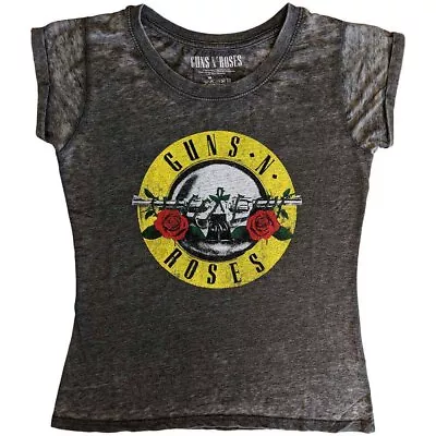 Buy Guns N Roses - Guns N' Roses Ladies T-Shirt  Classic Logo Burnout  - L1362z • 15.87£