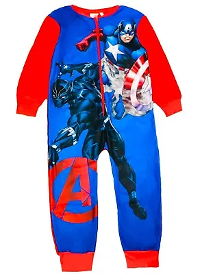 Buy Boys Avengers 1Onesie One Piece Red All In One Micro Fleece Pyjamas Age 9-10 Yrs • 7.99£