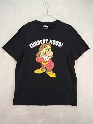 Buy Disney Dwarf Current Mood Mens T-Shirt Black Size L • 8.99£