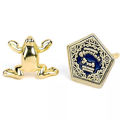 Buy Harry Potter - Harry Potter Gold Plated Earrings Chocolate Frog - New  - H300z • 8.98£