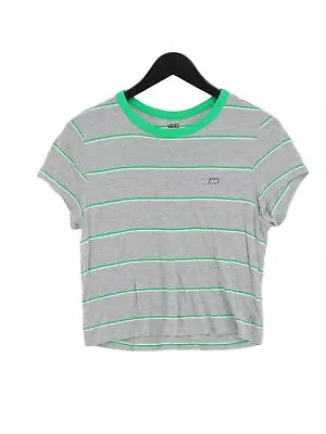 Buy Vans Women's T-Shirt M Grey Striped 100% Other Short Sleeve Round Neck Basic • 8£