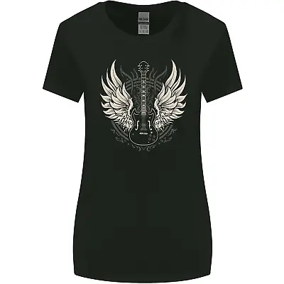 Buy Guitar Wings Rock N Roll Music Heavy Metal Womens Wider Cut T-Shirt • 9.99£