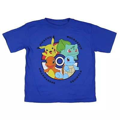 Buy Pokemon Boys' Pikachu Bulbasaur Charmander Squirtle Tee T-Shirt Crewneck (S) • 16.21£