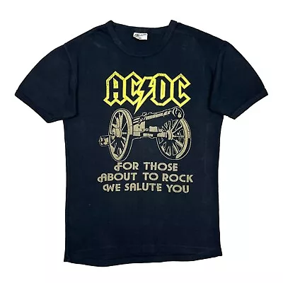 Buy Vintage 80s ACDC For Those About To Rock Rare Band T Shirt 70s • 30.51£