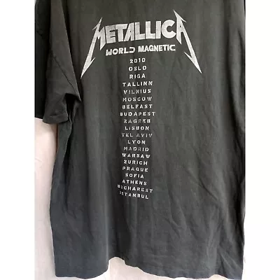 Buy Dark Grey Metallica Tour 2010 T Shirt Size L - H&M • 5.99£