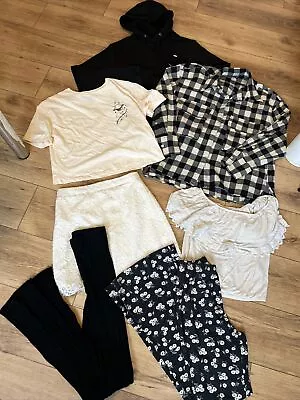Buy Black Cream Bundle Size XS Check Shirt Hoody Hollister Lace  Skirt Tops Flares • 9.99£
