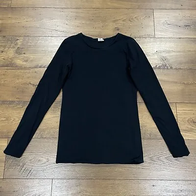Buy Peruvian Connection Top Women Medium Black Tunic Pima Long Sleeve Double Layer • 23.74£
